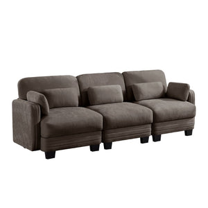 English Elm Channel Tufted Chenille Modular Sectional Sofa with Resilient Foam for Living Rooms W5656S00231
