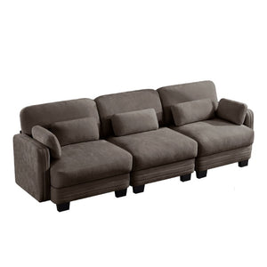 English Elm Channel Tufted Chenille Modular Sectional Sofa with Resilient Foam for Living Rooms W5656S00231