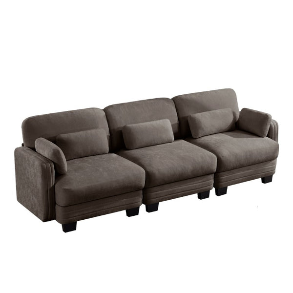 English Elm Channel Tufted Chenille Modular Sectional Sofa with Resilient Foam for Living Rooms W5656S00231