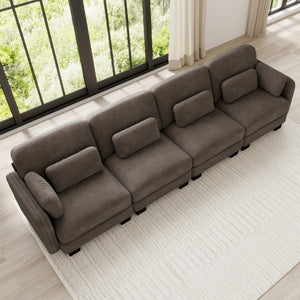 English Elm Channel Tufted Chenille Modular Sectional Sofa for Living Room Apartment Comfort W5656S00234