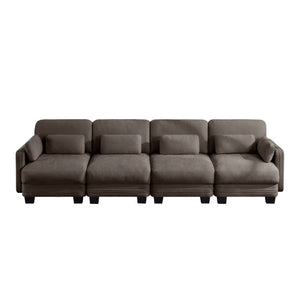 English Elm Channel Tufted Chenille Modular Sectional Sofa for Living Room Apartment Comfort W5656S00234