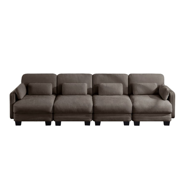 English Elm Channel Tufted Chenille Modular Sectional Sofa for Living Room Apartment Comfort W5656S00234