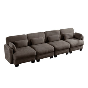 English Elm Channel Tufted Chenille Modular Sectional Sofa for Living Room Apartment Comfort W5656S00234