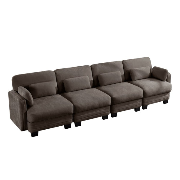 English Elm Channel Tufted Chenille Modular Sectional Sofa for Living Room Apartment Comfort W5656S00234