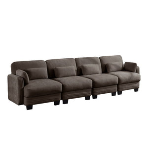 English Elm Channel Tufted Chenille Modular Sectional Sofa for Living Room Apartment Comfort W5656S00234