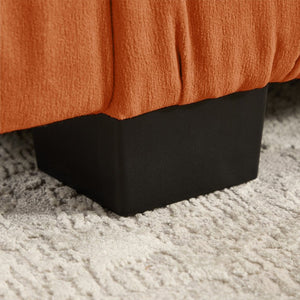 English Elm 2 Seat Chenille Modular Sectional Sofa with Ruched Texture and High Density Foam Cushions 1 Ottoman W5656S00249