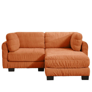 English Elm 2 Seat Chenille Modular Sectional Sofa with Ruched Texture and High Density Foam Cushions 1 Ottoman W5656S00249