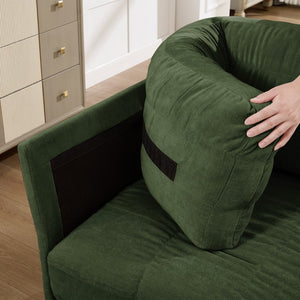 English Elm 4 Seat Chenille Modular Sectional with Ruched Texture Dual Ottomans and Deep Foam Cushions W5656S00264