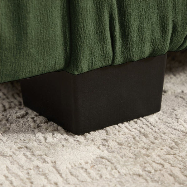 English Elm 4 Seat Chenille Modular Sectional with Ruched Texture Dual Ottomans and Deep Foam Cushions W5656S00264