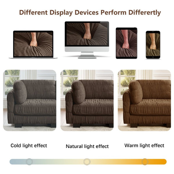 English Elm 2 Seat Chenille Modular Sectional with Ottoman High Density Foam L Shape Living Room Sofa W5656S00265