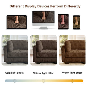 English Elm Channel Tufted U-Shape Modular Sectional Sofa in Chenille with Movable Ottomans Brown 140.1 x 62.2 x 34.6 inches W5656S00272