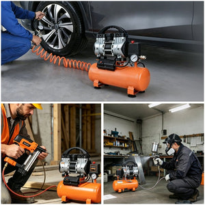 English Elm Quiet Oil Free Air Compressor 2 Gallon Tank 1.5 HP for Home Garage DIY Tools W5673P488759