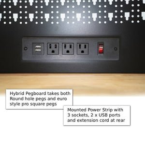 English Elm Overhead Pro Rolling Tool Chest 79 Inch Tall 14 Drawers Pegboard Power Strip Garage W5675P514136