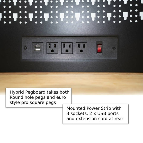 English Elm Overhead Pro Rolling Tool Chest 79 Inch Tall 14 Drawers Pegboard Power Strip Garage W5675P514136