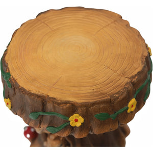 English Elm 12.6 Inch Resin Squirrel Stump Accent Seat Whimsical Folk Sculpture for Garden or Patio W5709P460830