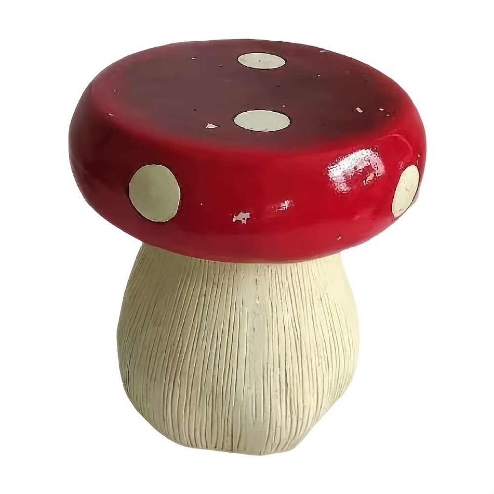 English Elm 13.8 Inch Resin Mushroom Garden Stool Hand Painted Fairytale Toadstool Outdoor Accent W5709P462784