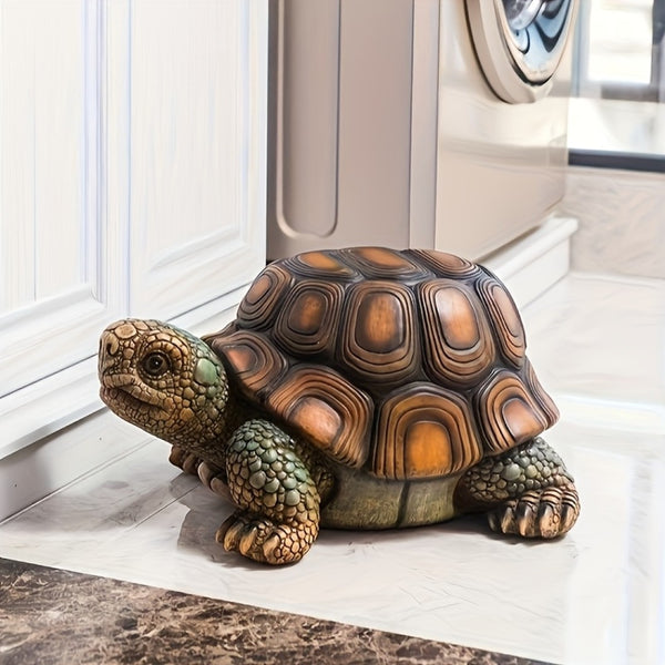 English Elm 18" Resin Tortoise Sculpture Stool Lifelike Garden Accent for Patio or Living Room W5709P464661