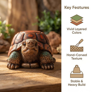 English Elm 18" Resin Tortoise Sculpture Stool Lifelike Garden Accent for Patio or Living Room W5709P464661