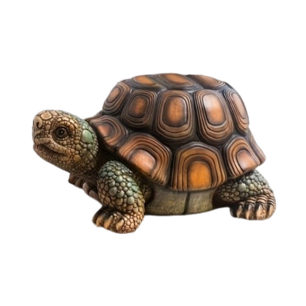 English Elm 18" Resin Tortoise Sculpture Stool Lifelike Garden Accent for Patio or Living Room W5709P464661