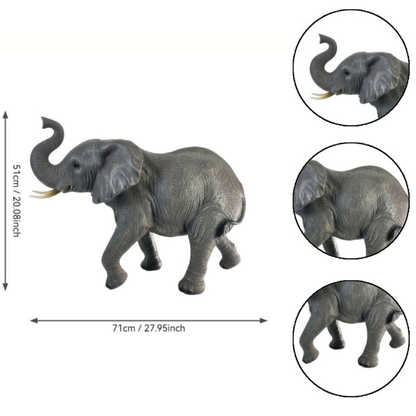 English Elm 20 Inch Resin Elephant Sculpture Raised Trunk Good Luck Garden Patio Yard Decor W5709P510841