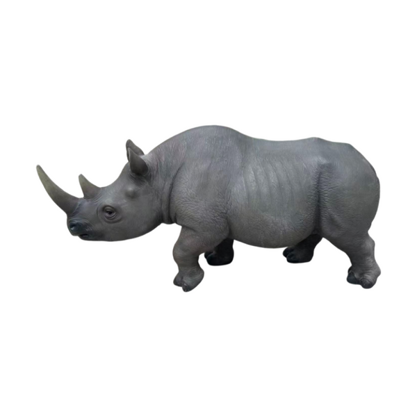 English Elm 27.5 Inch Resin Rhinoceros Garden Statue Weatherproof Wildlife Sculpted Yard Decor W5709P510842