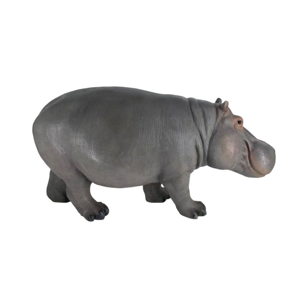 English Elm 12.6'' Resin Hippopotamus Sculpture Weatherproof Wildlife Garden Statue for Lawn Pond Patio W5709P511484