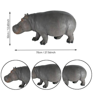 English Elm 12.6'' Resin Hippopotamus Sculpture Weatherproof Wildlife Garden Statue for Lawn Pond Patio W5709P511484