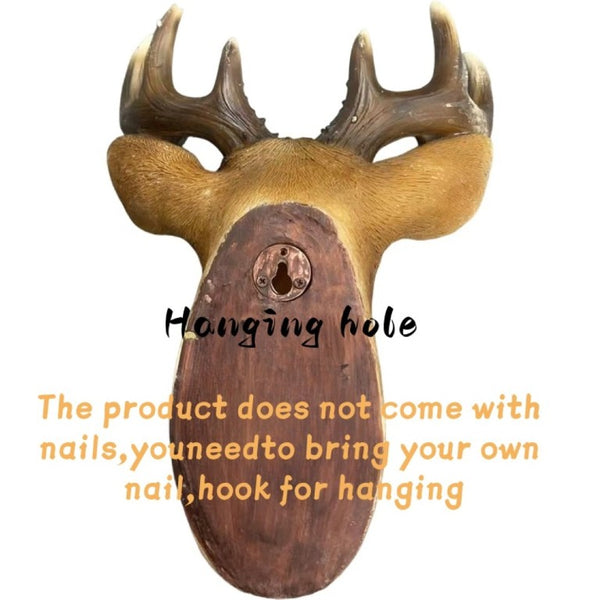 English Elm 14.57 Inch Resin Stag Head Wall Mount Rustic Sculpted Deer Bust for Lodge or Cabin W5709P511492