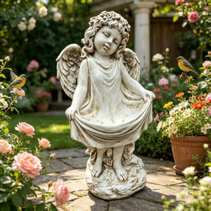 English Elm 21.06" Sleeping Cherub Resin Garden Statue Weathered Stone Finish Outdoor Yard Accent W5709P512803