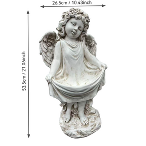 English Elm 21.06" Sleeping Cherub Resin Garden Statue Weathered Stone Finish Outdoor Yard Accent W5709P512803