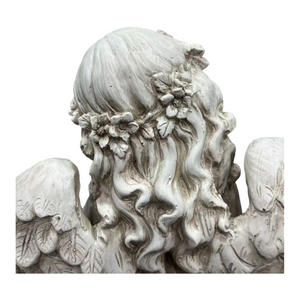 English Elm 21.06" Sleeping Cherub Resin Garden Statue Weathered Stone Finish Outdoor Yard Accent W5709P512803