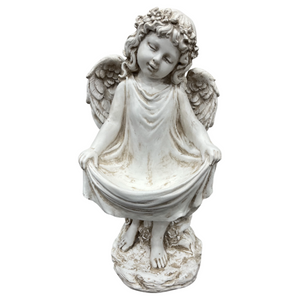 English Elm 21.06" Sleeping Cherub Resin Garden Statue Weathered Stone Finish Outdoor Yard Accent W5709P512803