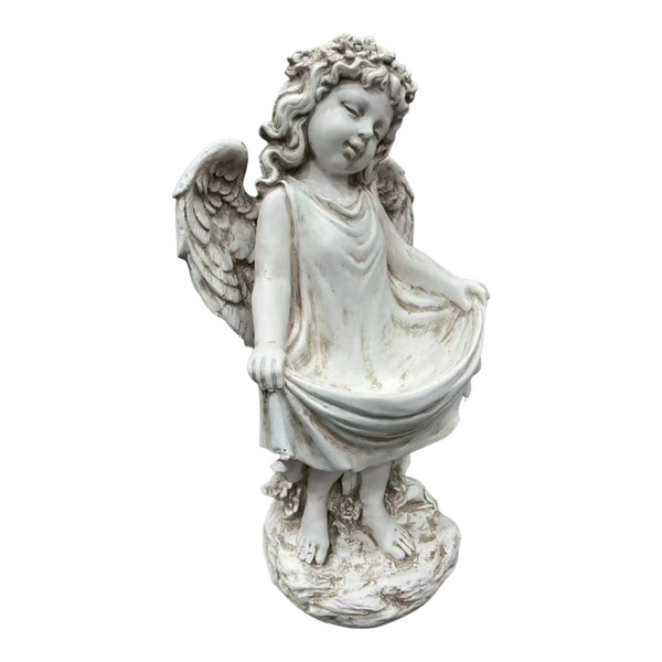 English Elm 21.06" Sleeping Cherub Resin Garden Statue Weathered Stone Finish Outdoor Yard Accent W5709P512803