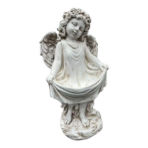 English Elm 21.06" Sleeping Cherub Resin Garden Statue Weathered Stone Finish Outdoor Yard Accent W5709P512803