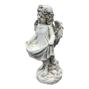 English Elm 21.06" Sleeping Cherub Resin Garden Statue Weathered Stone Finish Outdoor Yard Accent W5709P512803