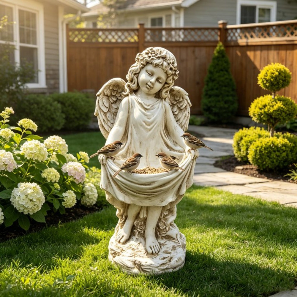 English Elm 21.06" Sleeping Cherub Resin Garden Statue Weathered Stone Finish Outdoor Yard Accent W5709P512803