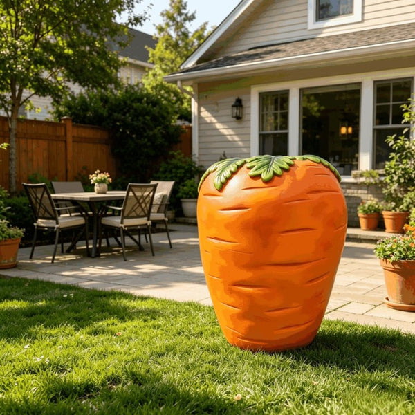 English Elm 16" Resin Carrot Sculpted Outdoor Stool Plant Stand Whimsical Garden Patio Accent W5709P512923