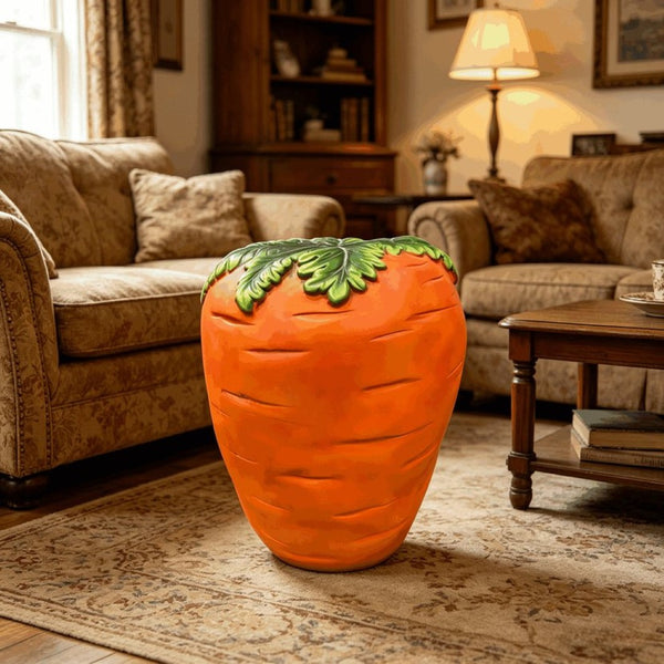 English Elm 16" Resin Carrot Sculpted Outdoor Stool Plant Stand Whimsical Garden Patio Accent W5709P512923