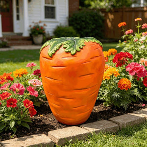 English Elm 16" Resin Carrot Sculpted Outdoor Stool Plant Stand Whimsical Garden Patio Accent W5709P512923