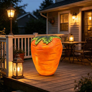 English Elm 16" Resin Carrot Sculpted Outdoor Stool Plant Stand Whimsical Garden Patio Accent W5709P512923