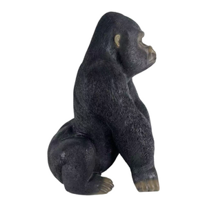 English Elm 26.38" Resin Silverback Gorilla Statue Hyper-realistic Garden Wildlife Focal Sculpture W5709P517640