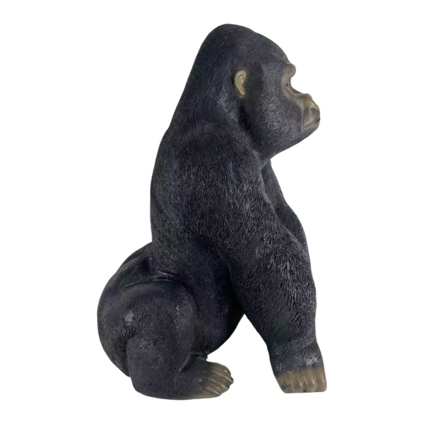 English Elm 26.38" Resin Silverback Gorilla Statue Hyper-realistic Garden Wildlife Focal Sculpture W5709P517640