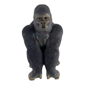 English Elm 26.38" Resin Silverback Gorilla Statue Hyper-realistic Garden Wildlife Focal Sculpture W5709P517640