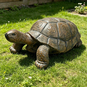 English Elm 30.51" Resin Tortoise Garden Statue Weathered Stone Finish Carved Shell Outdoor Accent W5709P519449