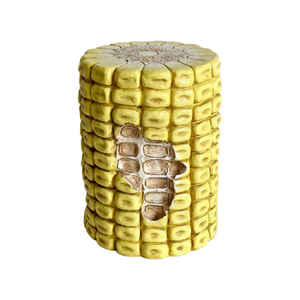 English Elm 17.32 Inch Resin Corn Cob Accent Stool Sculpted Plant Stand for Patio or Garden W5709P519548