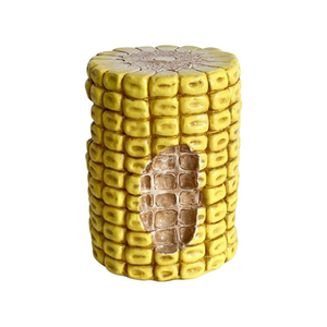 English Elm 17.32 Inch Resin Corn Cob Accent Stool Sculpted Plant Stand for Patio or Garden W5709P519548