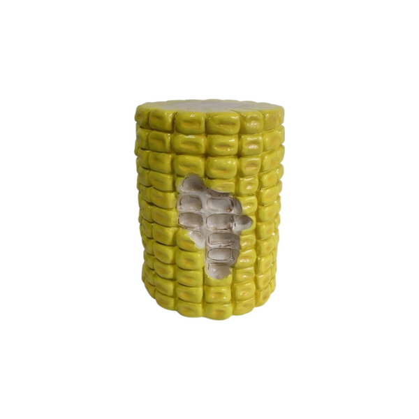 English Elm 17.32 Inch Resin Corn Cob Accent Stool Sculpted Plant Stand for Patio or Garden W5709P519548