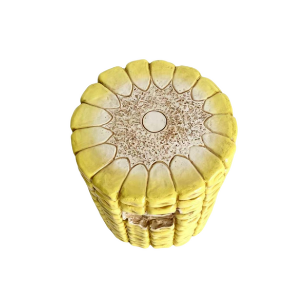 English Elm 17.32 Inch Resin Corn Cob Accent Stool Sculpted Plant Stand for Patio or Garden W5709P519548