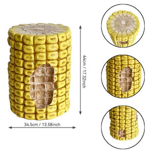 English Elm 17.32 Inch Resin Corn Cob Accent Stool Sculpted Plant Stand for Patio or Garden W5709P519548