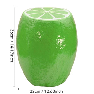 English Elm 14.17 Inch Resin Lime Shaped Accent Stool Sculptural Side Table for Indoor Outdoor Decor W5709P520343